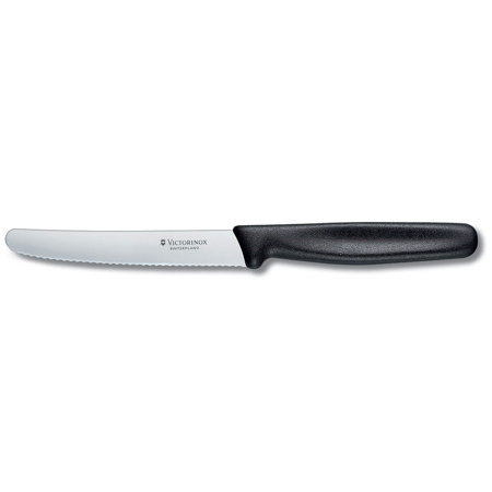 Victorinox 4.5" Serrated Edge Round Tip Steak Knife with Black Handle