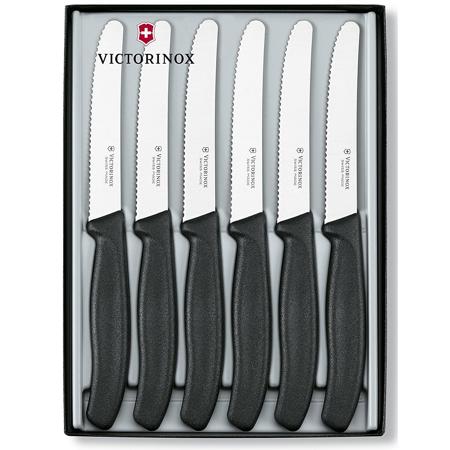 Victorinox Cutlery 4" Serrated Steak Knife Set with Round Tip, 6-Piece