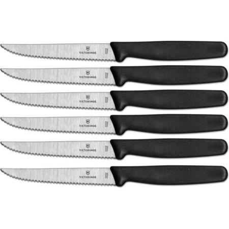 Victorinox 4.5" Wavy Edge 6-Piece Steak Knife Set with Pointed Tip