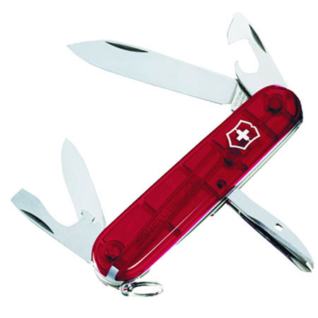 Victorinox Swiss Army 91mm/3.58in Tinker Pocket Knife, Translucent Ruby