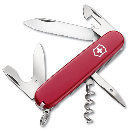 Victorinox Swiss Army Spartan Pocket Knife with "Serrated" Main Blade, Red