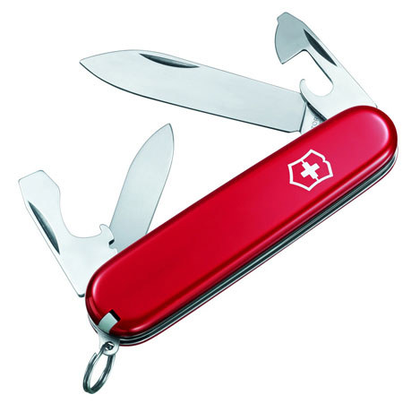 Victorinox Swiss Army 84mm/3.31in Recruit Pocket Knife, Red