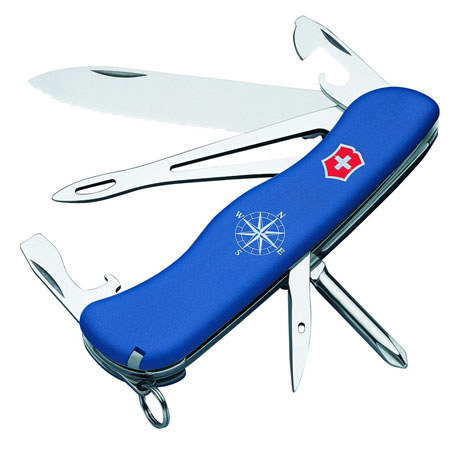 Victorinox Swiss Army 111mm Helmsman Lockblade Pocket Knife, Blue