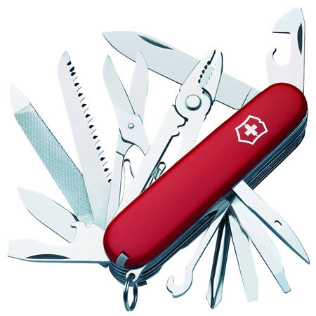 Victorinox Swiss Army 91mm Craftsman Pocket Knife, Red