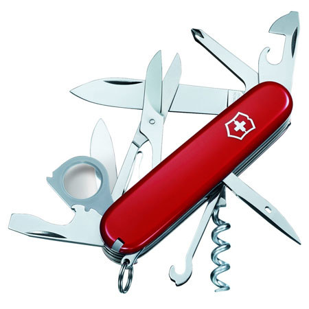 Victorinox Swiss Army 91mm Explorer Pocket Knife, Red