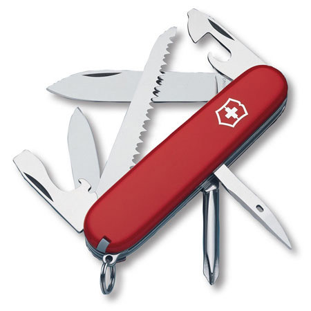 Victorinox Swiss Army 91mm/3.58in Hiker Pocket Knife, Red