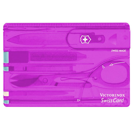 Victorinox Swiss Army SwissCard Translucent Multitool, Pink