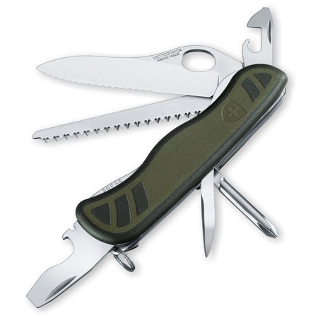 Victorinox Swiss Army 111mm/4.37in Soldier Pocket Knife, Olive