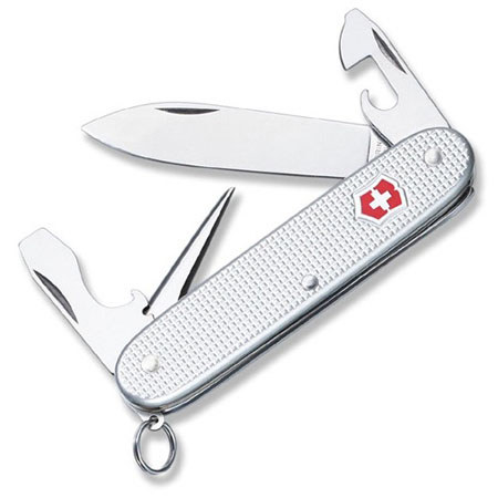 Victorinox Swiss Army 91mm/3.58in Pioneer Alox Pocket Knife, Silver