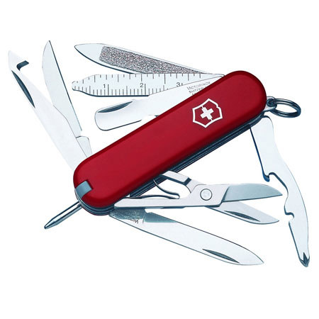 Victorinox Swiss Army 58mm/2.28in MiniChamp Pocket Knife, Red