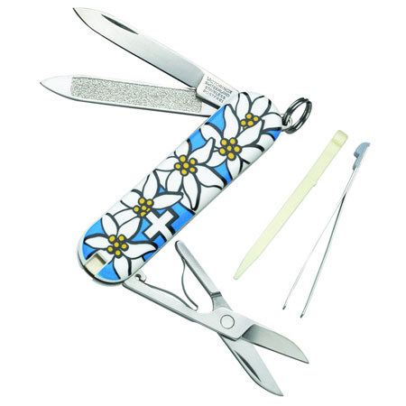 Victorinox Swiss Army Classic Edelweiss Pocket Knife, Blue