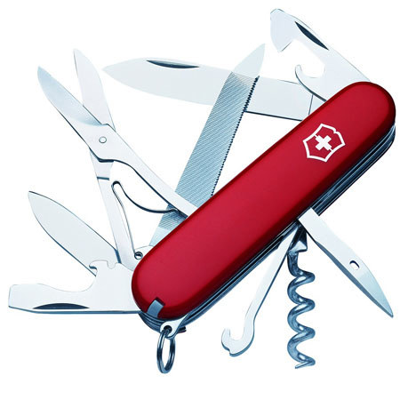 Victorinox Swiss Army Mountaineer Pocket Knife, Red