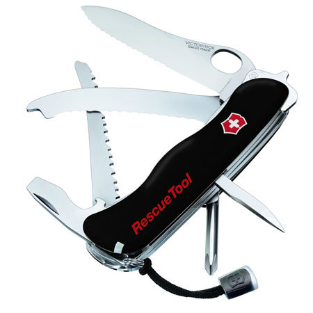 Victorinox Swiss Army RescueTool Pocket Knife, Black