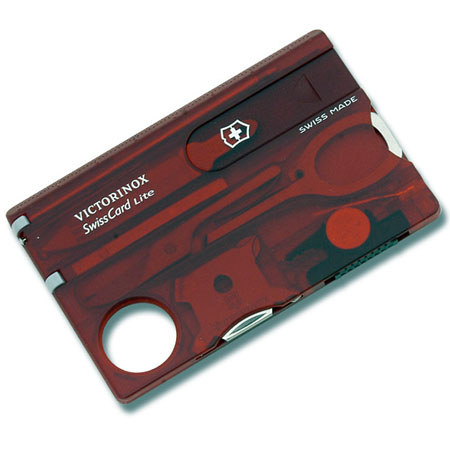 Victorinox Swiss Army SwissCard Lite Pocket Tool Translucent Ruby