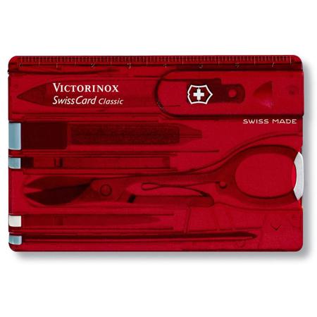 Victorinox Swiss Army SwissCard Translucent Multitool, Translucent Ruby