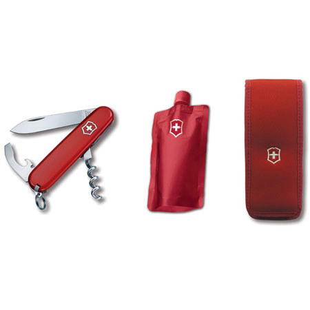 Victorinox Swiss Army Waiter Pocket Knife w/Reusable Flask & Pouch