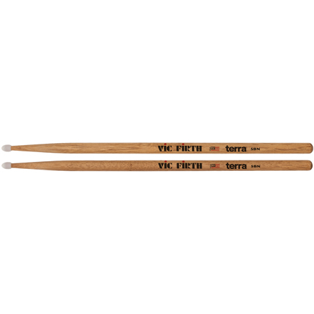 Vic Firth American Classic Terra Series 5BN Drumsticks, Nylon Tip, Pair