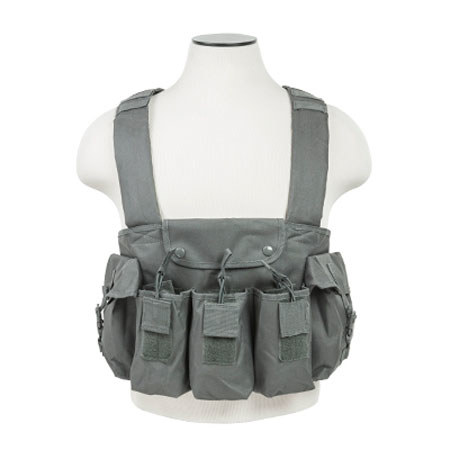 NcSTAR Vism AK Chest Rig with Integrated Pouches, Urban Gray