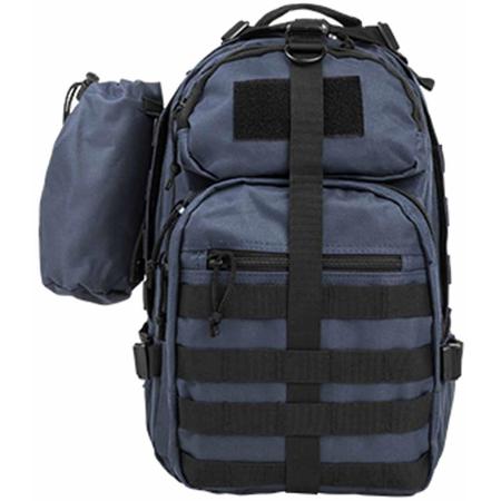 NcSTAR Vism Sling Backpack with Water Bottle Holder, Blue with Black Trim