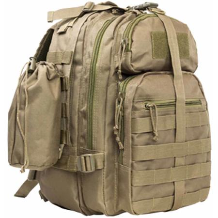 NcSTAR Vism Sling Backpack with Water Bottle Holder, Tan