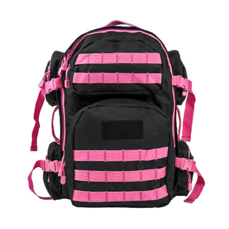 NcSTAR Vism Tactical Backpack, Black with Pink Trim