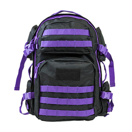 NcSTAR Vism Tactical Backpack, Black with Purple Trim