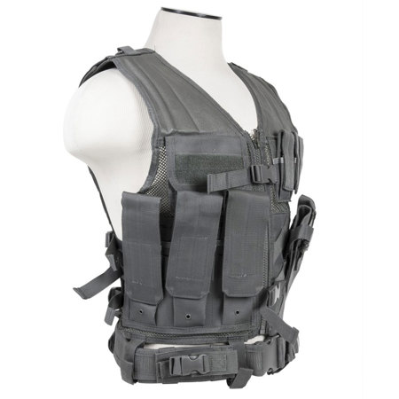 NcSTAR Vism Tactical Vest, Fits Medium to X-Large T-Shirt Sizes, Urban Gray