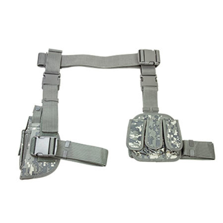 NcSTAR Vism 3 Piece Drop Leg Pistol Holster and Magazine Pouch, Right Hand, Digital Camo