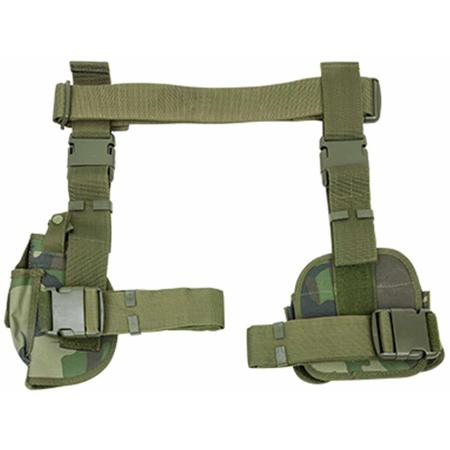 NcSTAR Vism 3 Piece Right Handed Drop Leg Holster and Mag Pouch, Woodland Camo