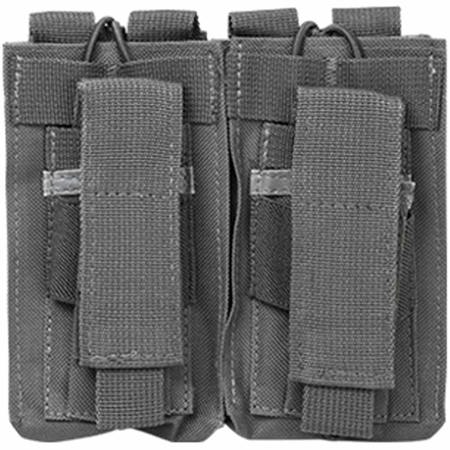 NcSTAR Vism Double Magazine Pouch for 5.56 and all caliber Handguns, Urban Gray