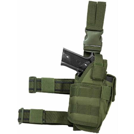 NcSTAR Vism Drop Leg Tactical Holster for Semi-Auto Pistols, Right Handed, Green