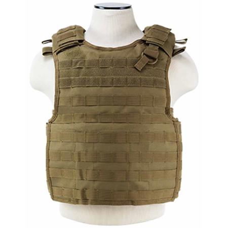 NcSTAR Vism Quick Release Plate Carrier Vest, Fits Medium to 2X-Large, Tan