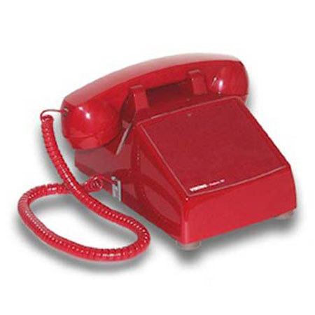 Viking Dial-Less Desk Phone for Ringdown, Red