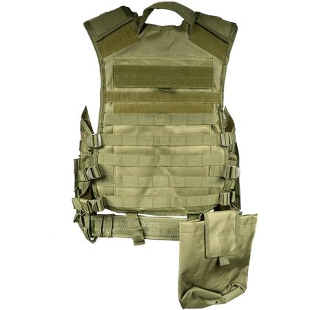 NcStar Vism Zombie Rezurrection Kit with Vest, MOLLE Panel, 4 Pouches, Green