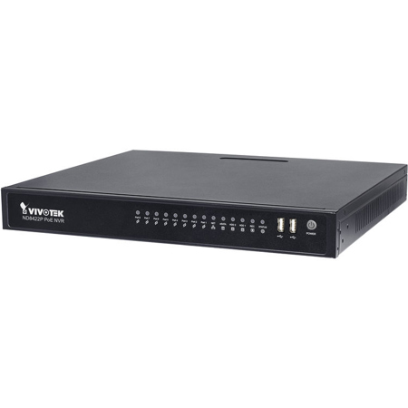 Vivotek ND8422P 16-Channel 12MP Embedded Plug & Play NVR, 2TB HDD