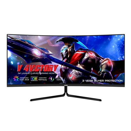 Viotek GNV34DBE2 34" 21:9 Ultrawide QHD 144Hz Curved VA Gaming Monitor, Black
