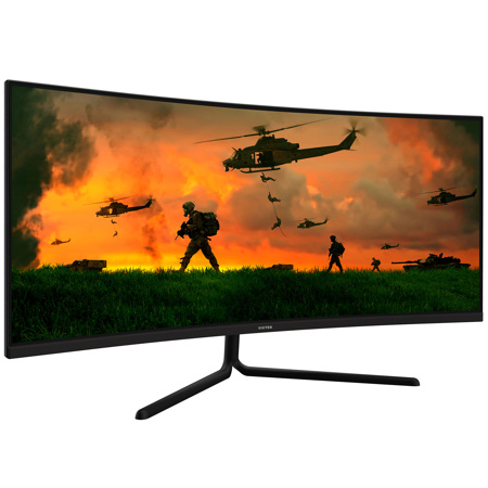 Viotek GNV34DB 34" 21:9 Ultrawide QHD 100Hz Curved Monitor, 3x HDMI Ports, Black