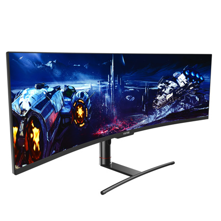 Viotek SUW49DA 49" 32:9 Dual QHD 120Hz Super Curved Gaming Monitor, Black