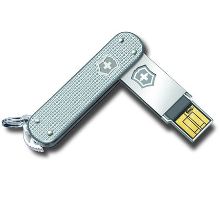 Victorinox Swiss Army Alox Slim 4GB USB 2.0 Flash Drive, Silver