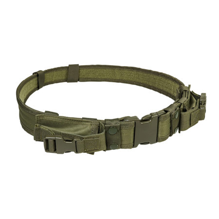 NcSTAR Vism 2.25" Tactical Belt with Two Magazine Pouches, Green