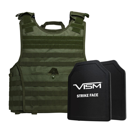 NcSTAR Vism Expert Ballistic Plate Carrier Vest, 11x14" Hard Plates, 2XL+, Green