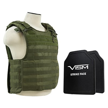 NcSTAR Vism Quick Release Ballistic Plate Carrier Vest, 10x12" Hard Plates,Green