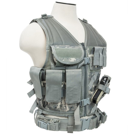 NcSTAR Vism Tactical Vest, Fits Medium to 2X-Large, Digital Camouflage