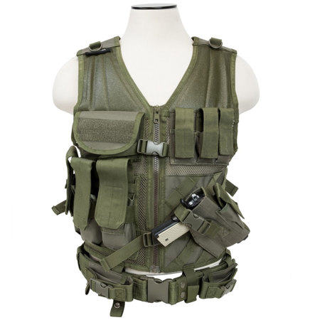 NcSTAR Vism Tactical Vest, Adjustment Straps on Each Side for a Custom Fit, Green
