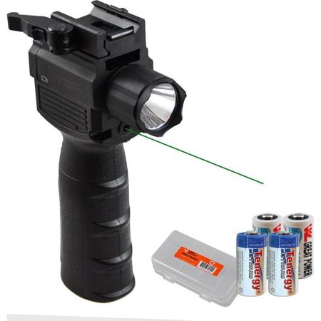 NcSTAR Vism Vertical Grip with Built-in Green Laser and 200 Lumen LED ...