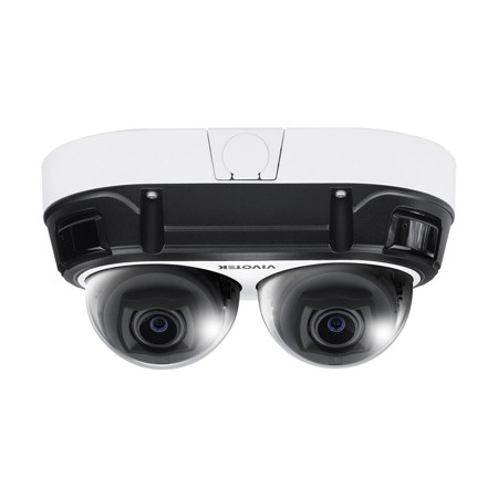 Vivotek V-Series MA9312-EHTV 8MP AI Outdoor Dual-Sensor Panoramic Camera with Night Vision, Black/White