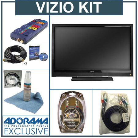Vizio VO370M 37" LCD HDTV Kit, (with 3 - 6' HDMI Male to HDMI Male Cable, 6'RCA to RCA Component Video Super Cable, 6' Digital Audio Optical 6' HDMI to Mini HDMI Cable, Monster Screen Clean, Monster AV PowerCenter AV 800 with Surge Protection .8-Outlets, 