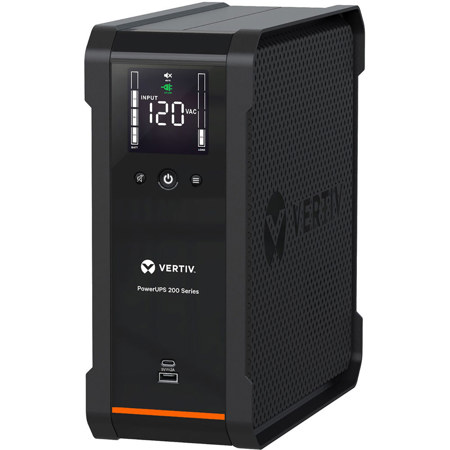 VERTIV Liebert PowerUPS 200 Standard Line Interactive 10-Outlet 1350VA/850W Surge Protector and Battery Backup UPS System
