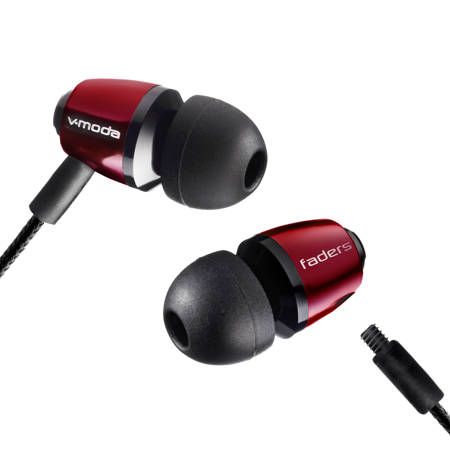 V-Moda Faders VIP Tuned Metal Earplugs, Rouge Red
