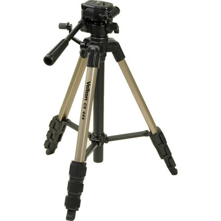 Velbon CX444/F 4-section Aluminum Tripod with 3-Way Pan Head - Black